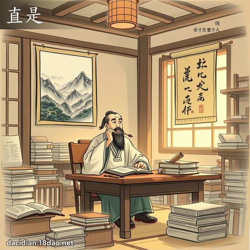 直是 - 國語大辭典配圖