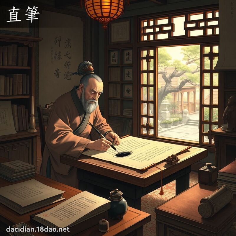 直筆 - 國語大辭典配圖