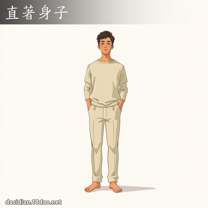 直著身子 - 國語大辭典配圖