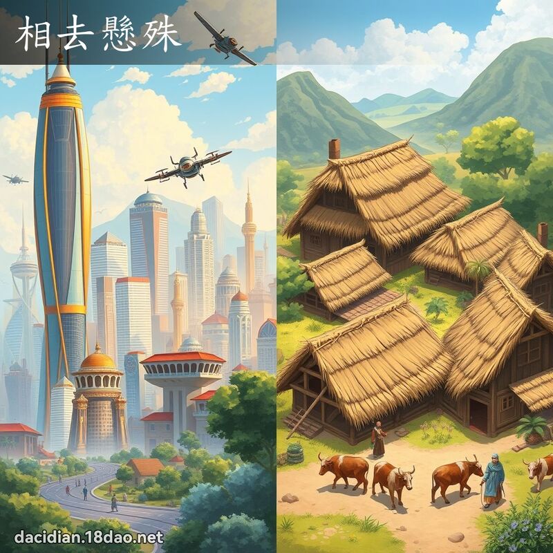 相去懸殊 - 國語大辭典配圖