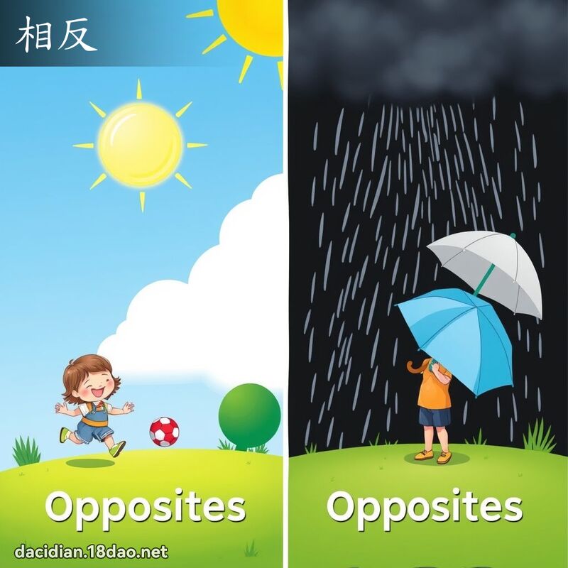 相反 - 国语大辞典配图