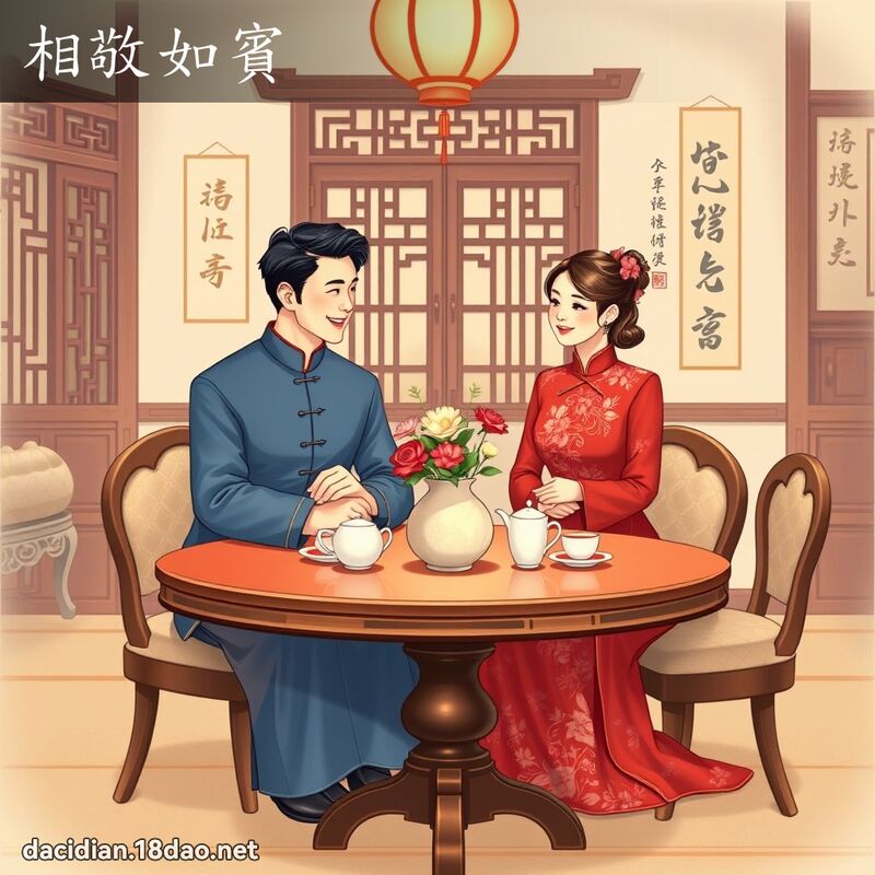 相敬如宾 - 国语大辞典配图