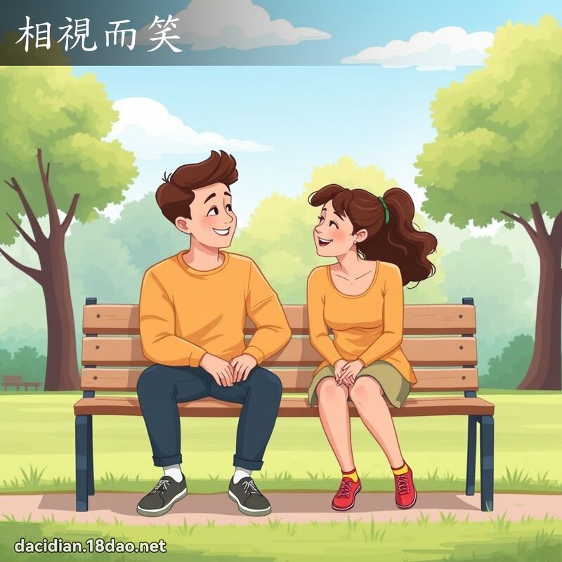 相视而笑 - 国语大辞典配图