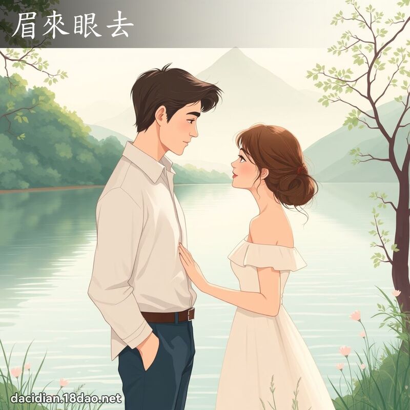 眉來眼去 - 國語大辭典配圖