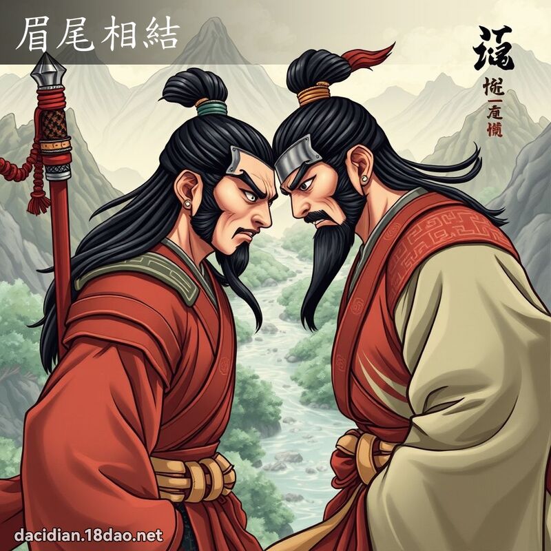 眉尾相結 - 國語大辭典配圖
