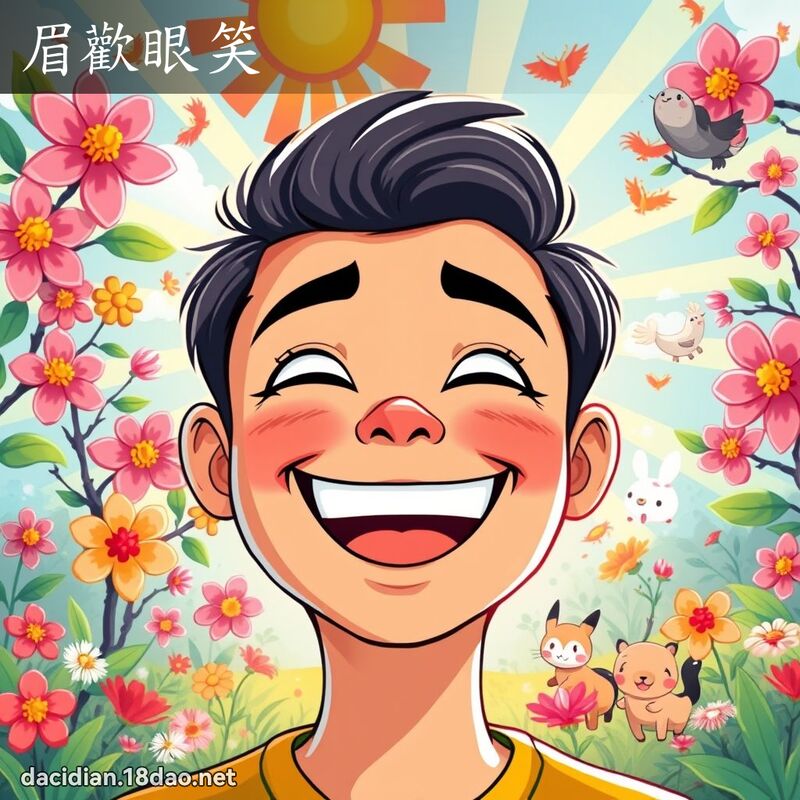 眉歡眼笑 - 國語大辭典配圖