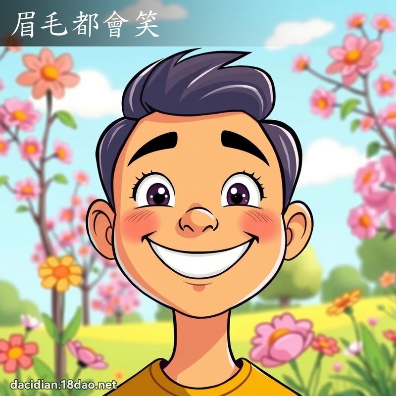 眉毛都会笑 - 国语大辞典配图