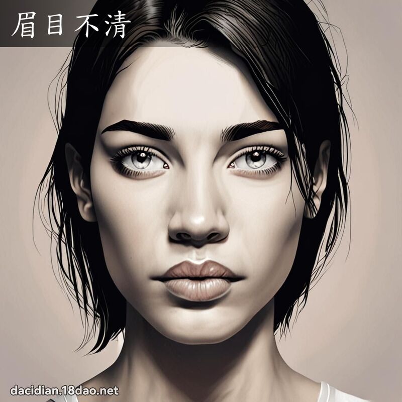 眉目不清 - 國語大辭典配圖