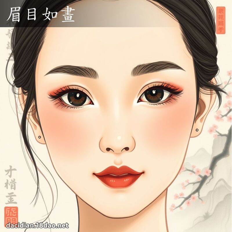 眉目如畫 - 國語大辭典配圖