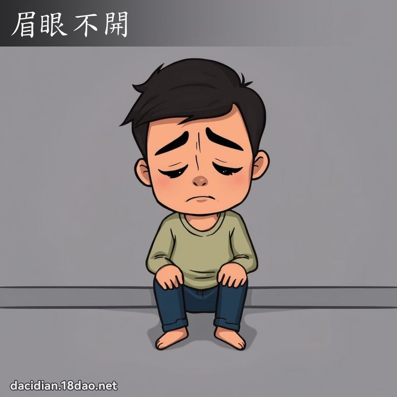 眉眼不開 - 國語大辭典配圖