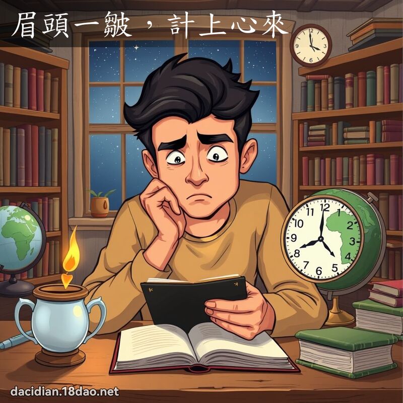 眉頭一皺，計上心來 - 國語大辭典配圖