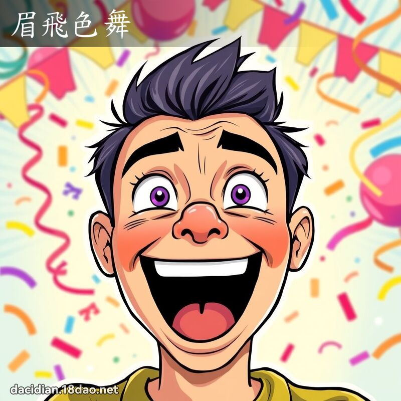 眉飛色舞 - 國語大辭典配圖
