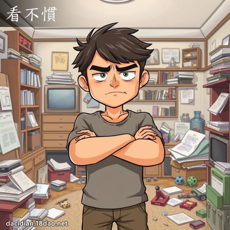 看不惯 - 国语大辞典配图