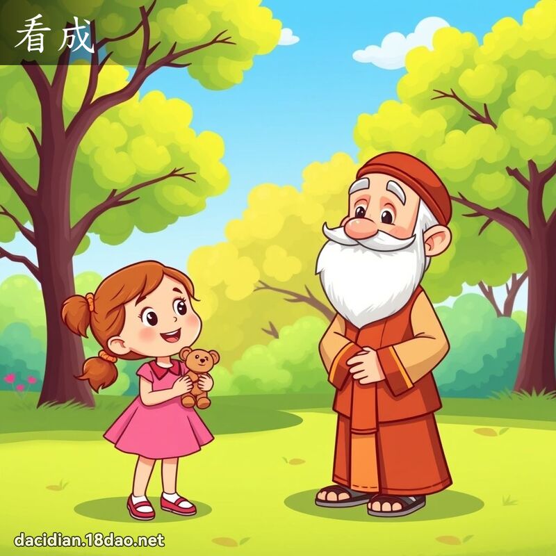 看成 - 国语大辞典配图