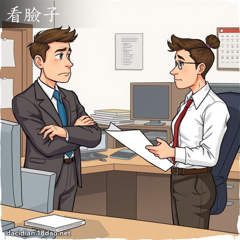 看脸子 - 国语大辞典配图