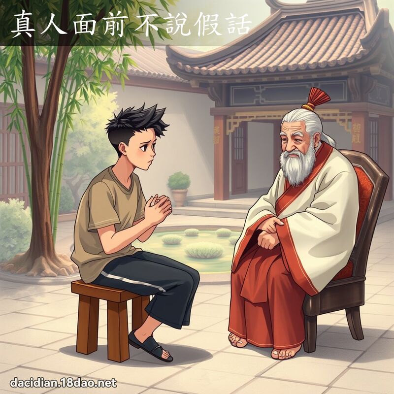 真人面前不說假話 - 國語大辭典配圖
