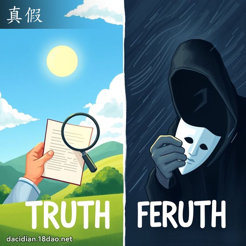 真假 - 国语大辞典配图