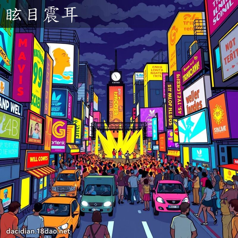 眩目震耳 - 國語大辭典配圖