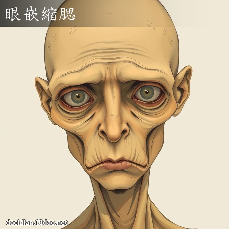 眼嵌縮腮 - 國語大辭典配圖