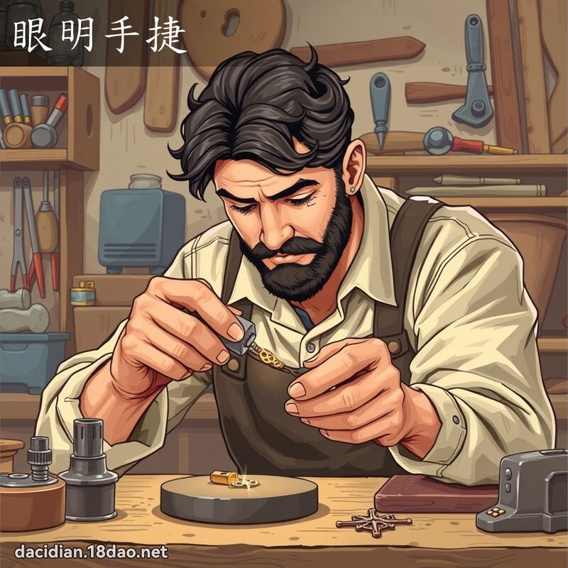 眼明手捷 - 國語大辭典配圖
