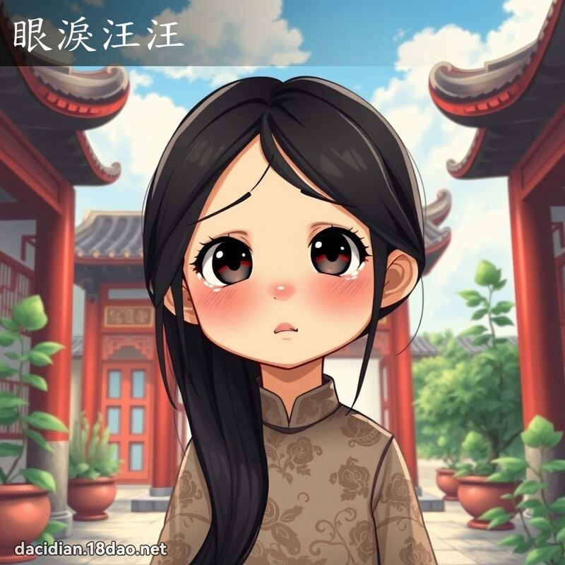 眼泪汪汪 - 国语大辞典配图