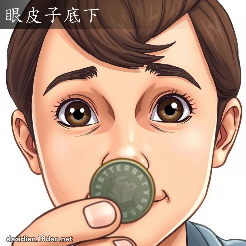 眼皮子底下 - 国语大辞典配图