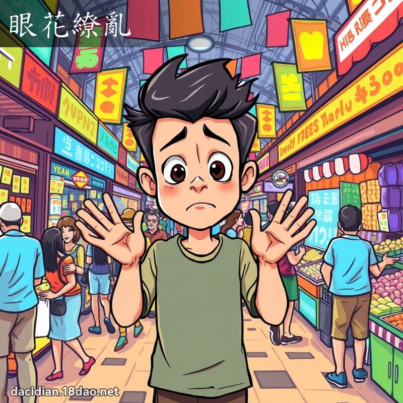 眼花繚亂 - 國語大辭典配圖