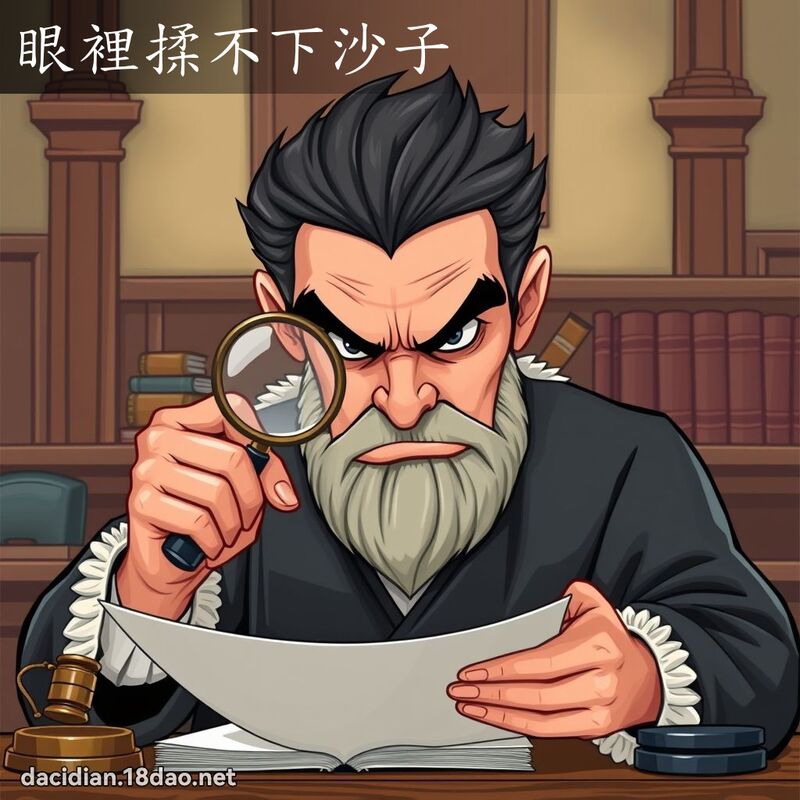 眼裡揉不下沙子 - 國語大辭典配圖