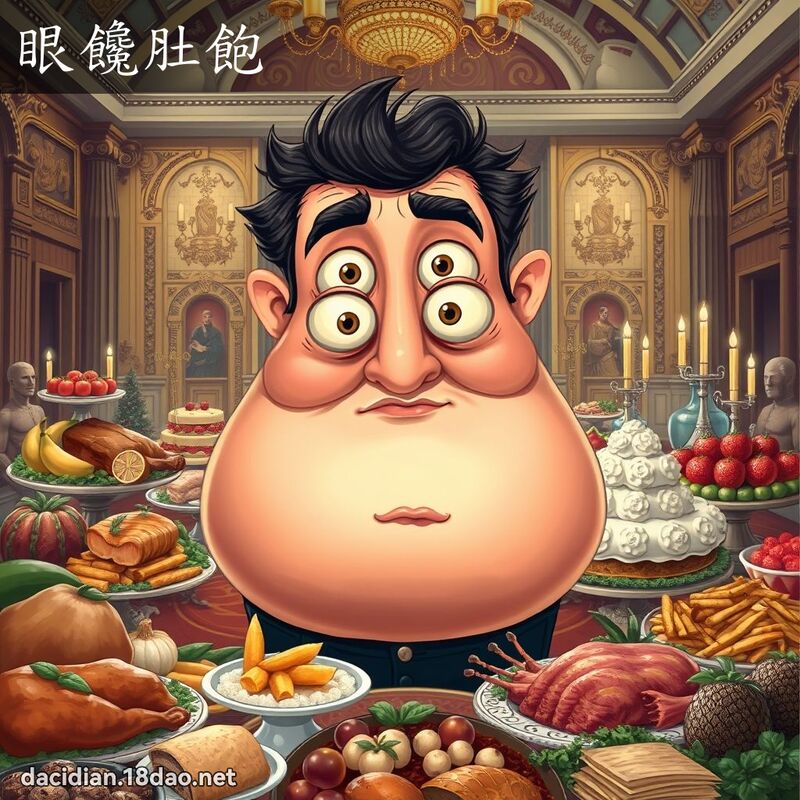 眼馋肚饱 - 国语大辞典配图