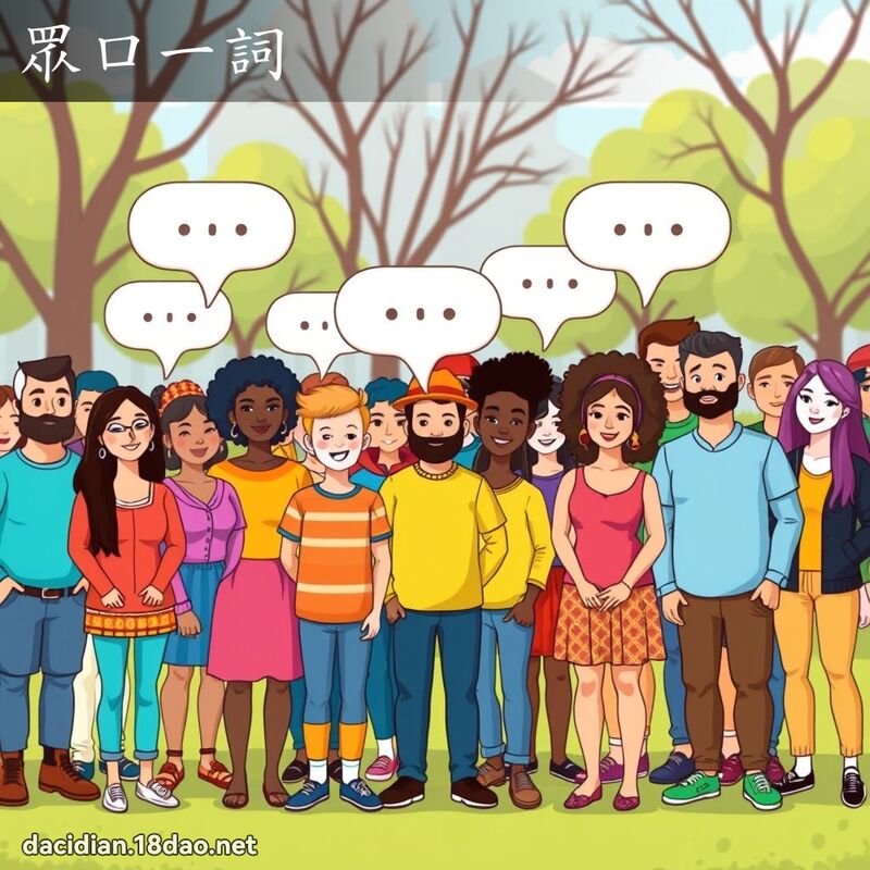 眾口一词 - 国语大辞典配图
