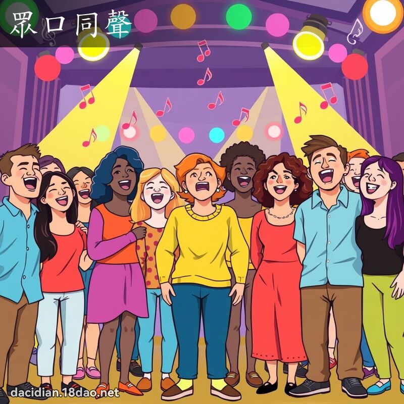 眾口同聲 - 國語大辭典配圖