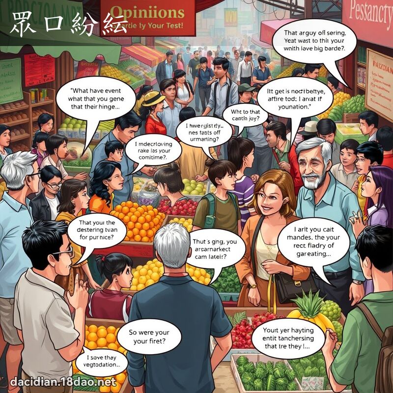 眾口纷紜 - 国语大辞典配图