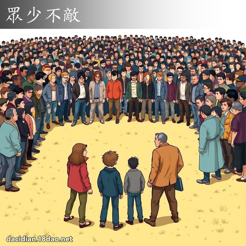眾少不敌 - 国语大辞典配图