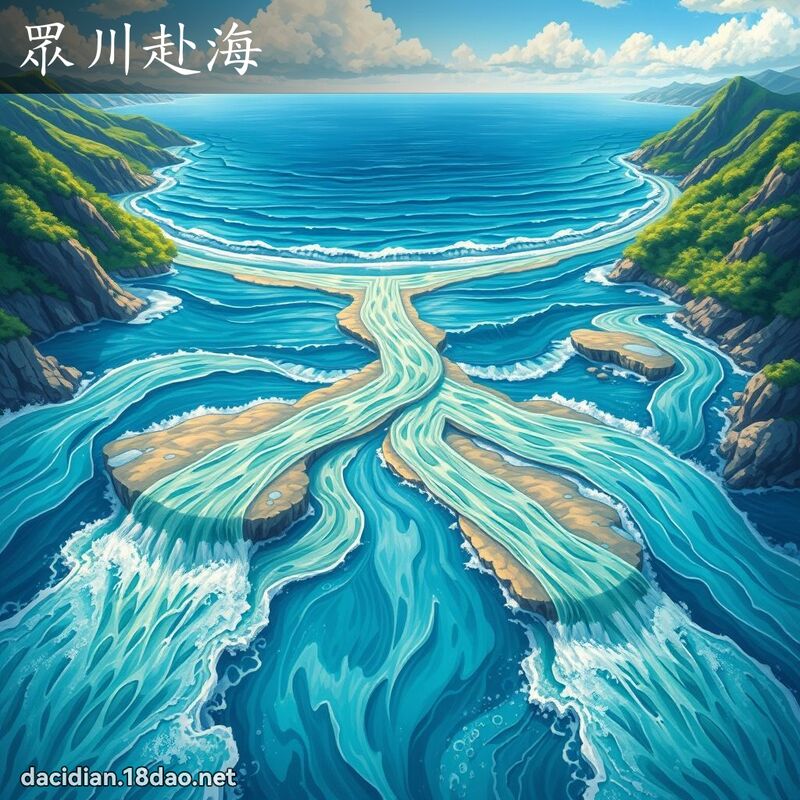 眾川赴海 - 國語大辭典配圖