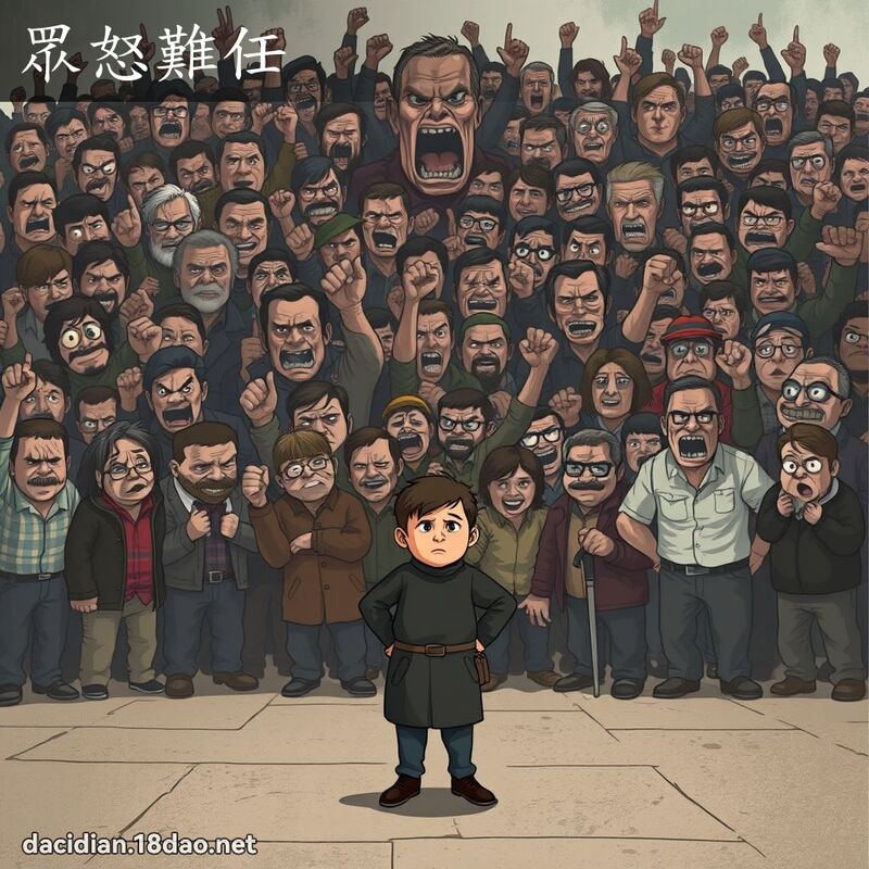眾怒难任 - 国语大辞典配图