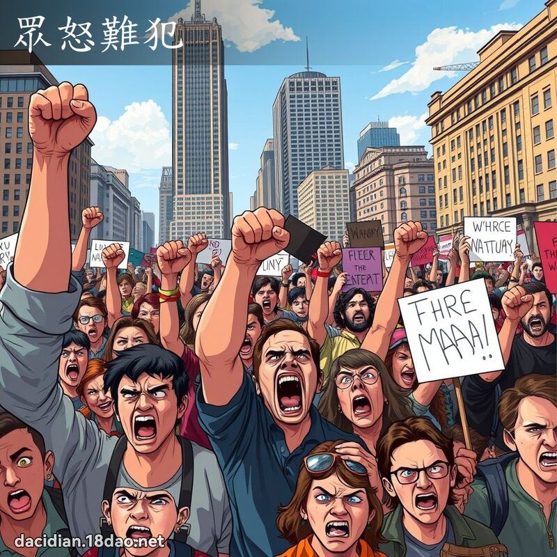 眾怒难犯 - 国语大辞典配图