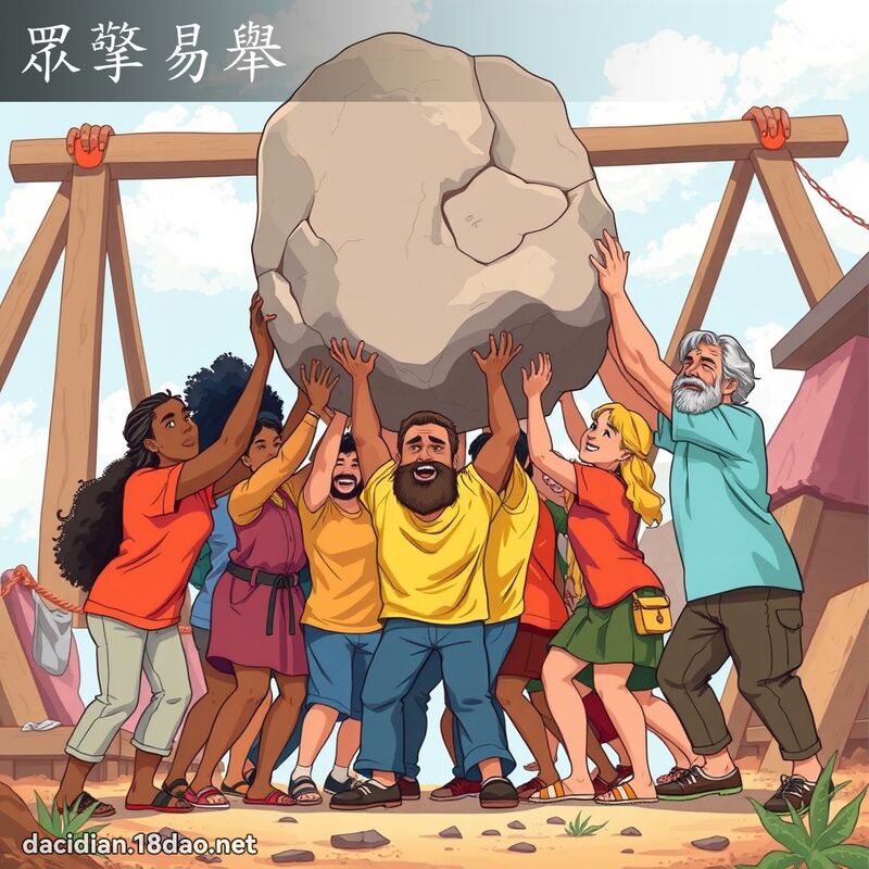 眾擎易举 - 国语大辞典配图