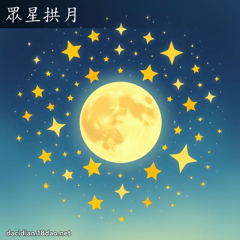 眾星拱月 - 國語大辭典配圖