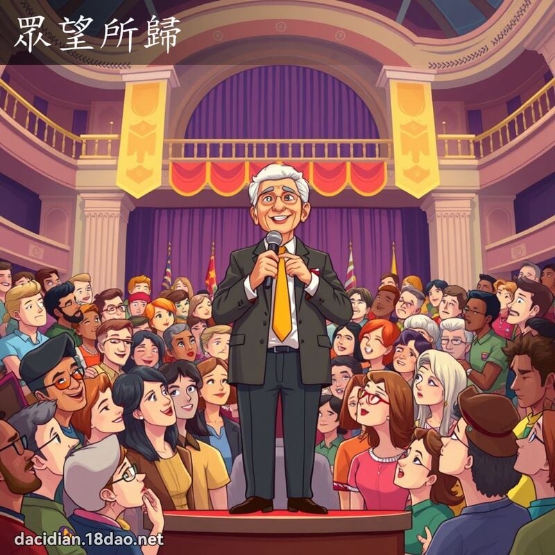 眾望所归 - 国语大辞典配图