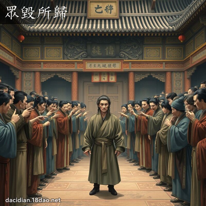 眾毁所归 - 国语大辞典配图