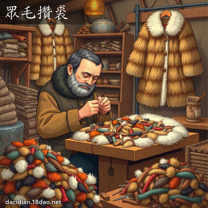 眾毛攢裘 - 國語大辭典配圖