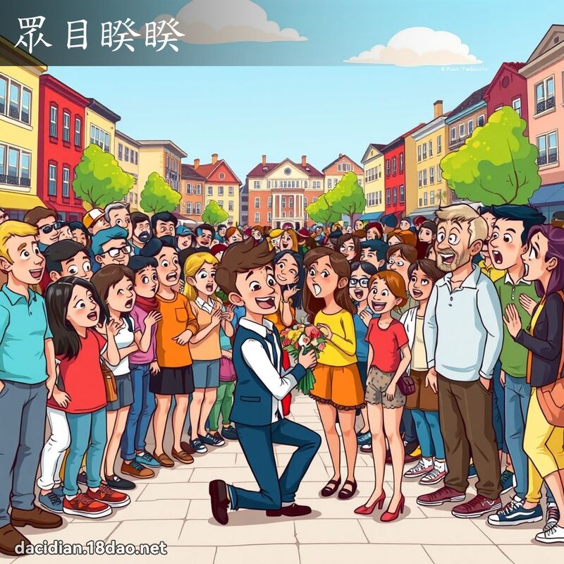 眾目睽睽 - 国语大辞典配图
