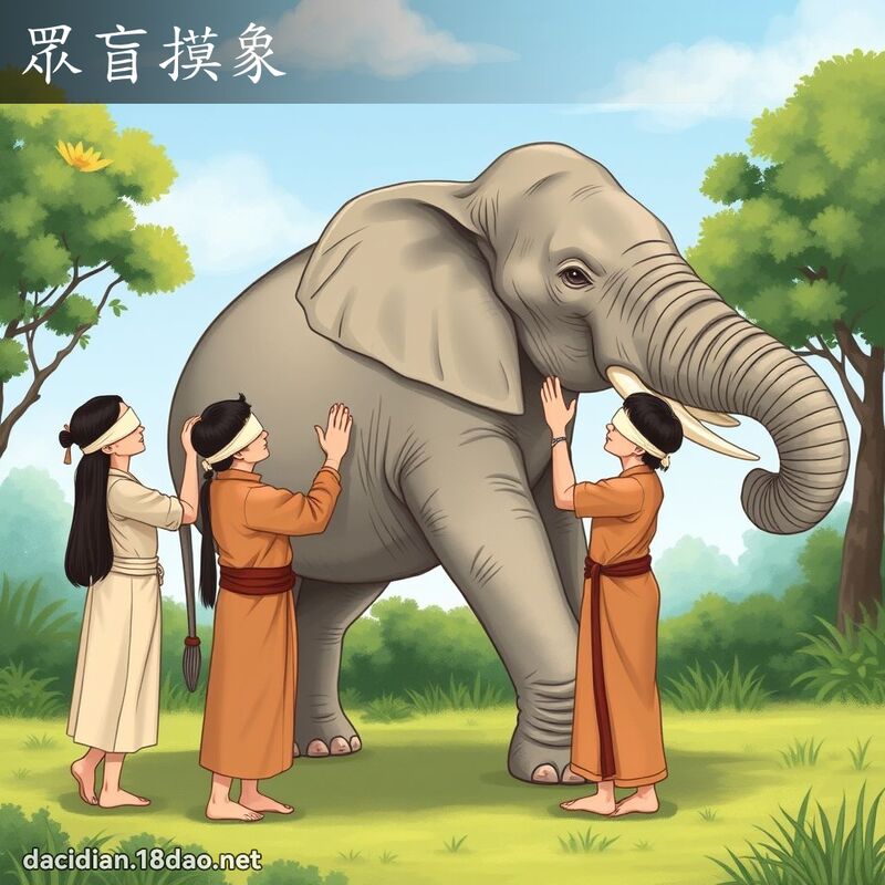 眾盲摸象 - 国语大辞典配图