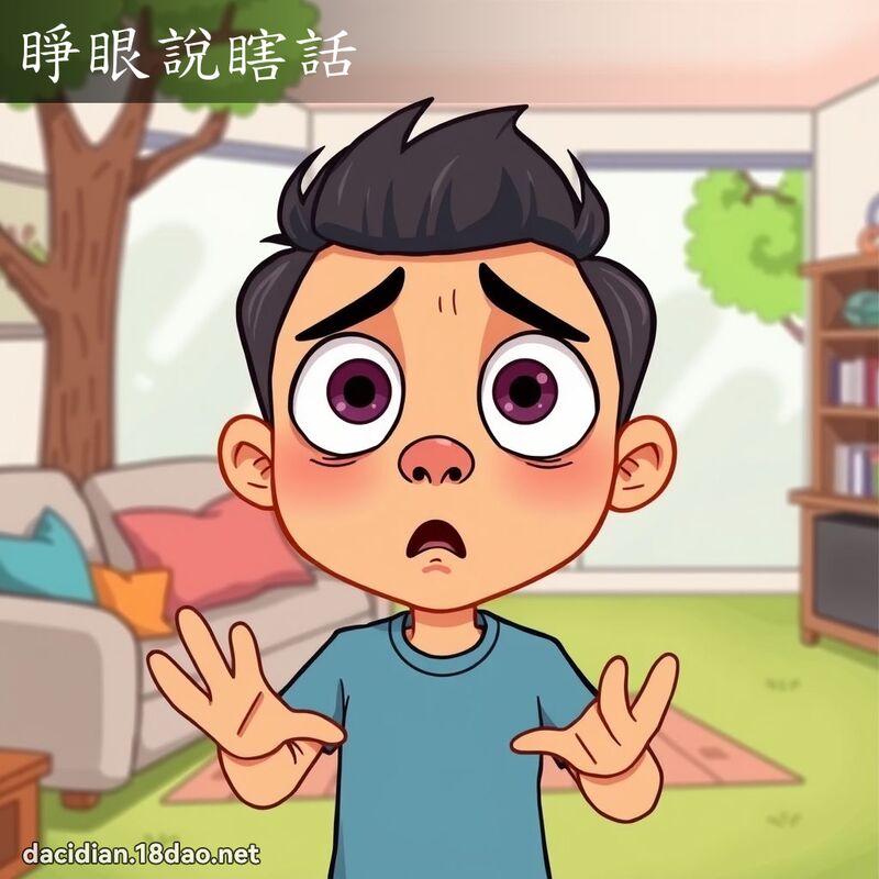 睜眼說瞎話 - 國語大辭典配圖