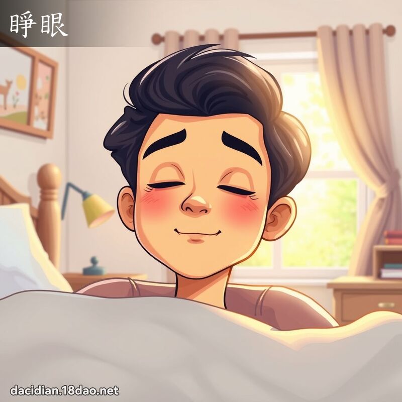 睁眼 - 国语大辞典配图