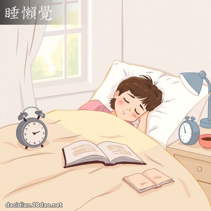 睡懶覺 - 國語大辭典配圖