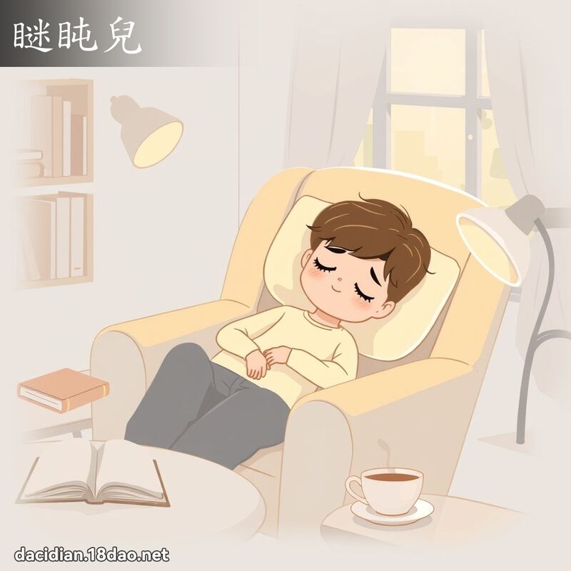 瞇盹兒 - 國語大辭典配圖