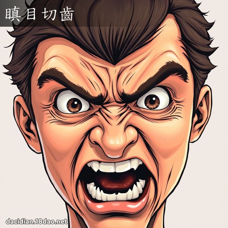 瞋目切齒 - 國語大辭典配圖
