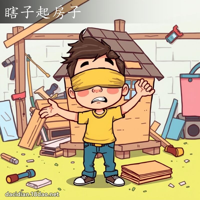 瞎子起房子 - 国语大辞典配图