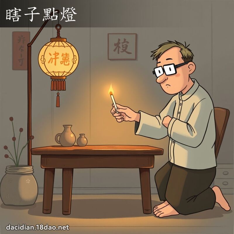 瞎子點燈 - 國語大辭典配圖